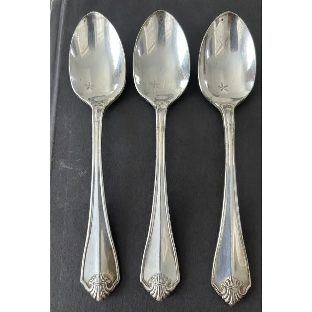 Vtg‎ Rogers Oneida 1811 King James Silverplate Teaspoon Set of 3 Flatware